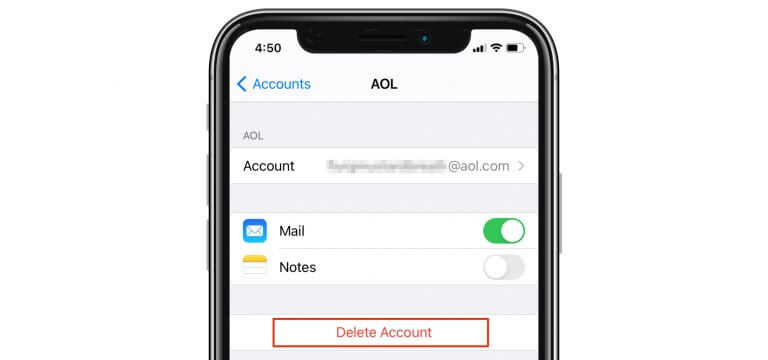 iPhone AOL Account Error No Password