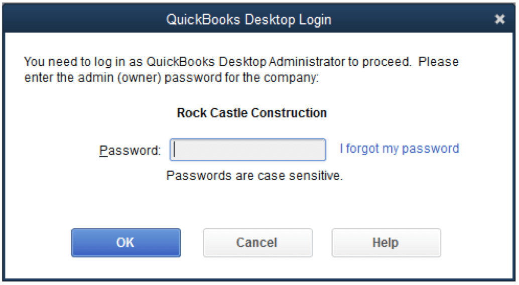 Recover QuickBooks Admin Password 