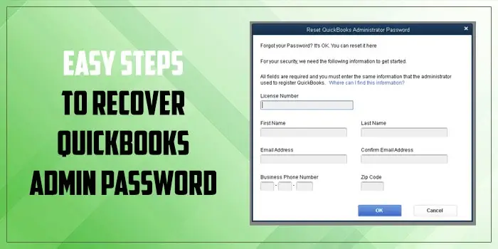 Recover QuickBooks Admin Password