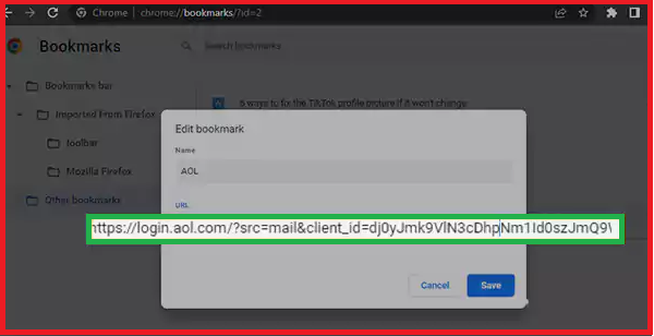 paste the appropriate URL within the URL section